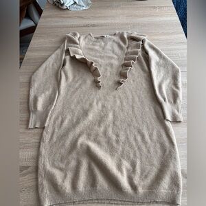Miss Selfridge Beige Ruffle Sweater